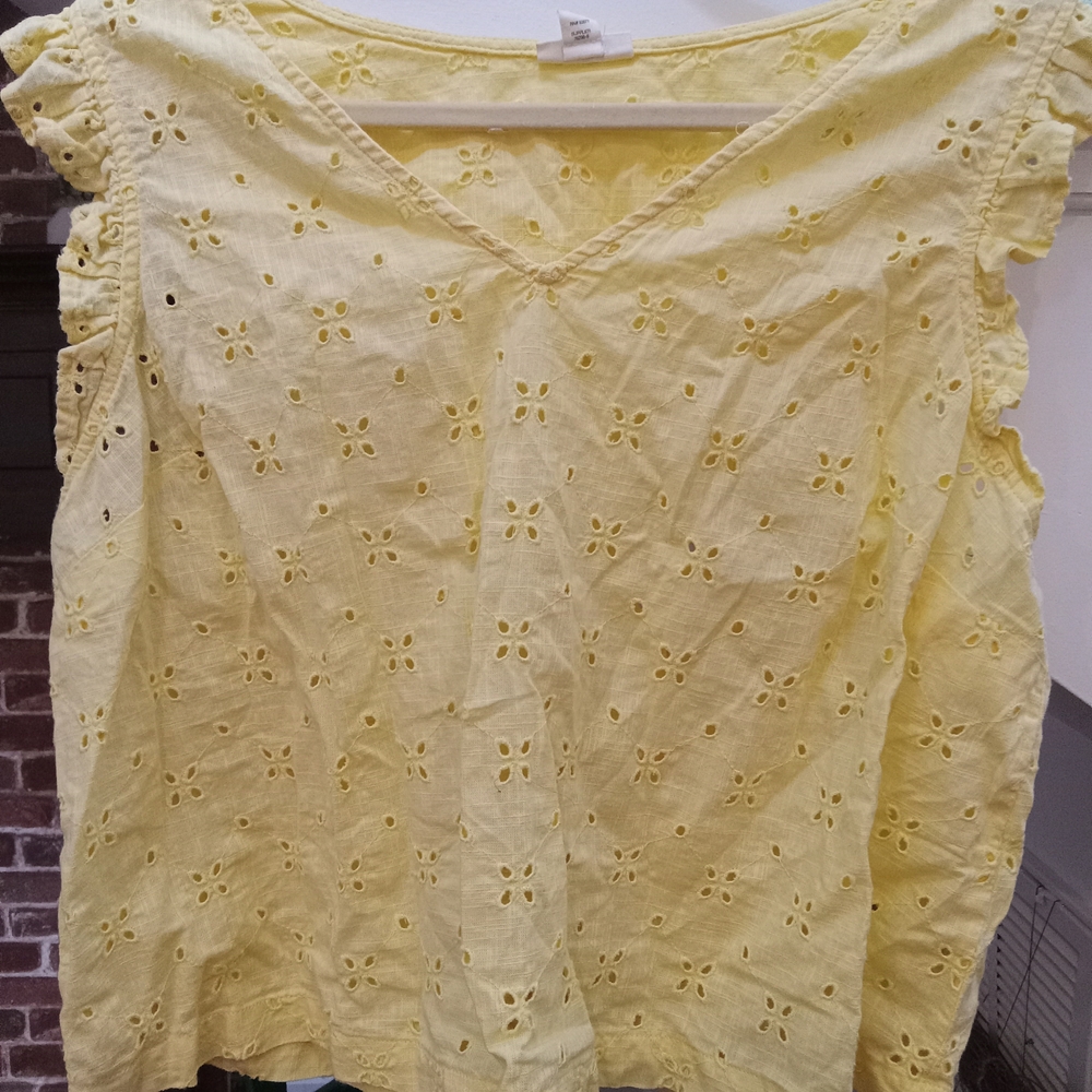 a.n.a Yellow Eyelet Blouse